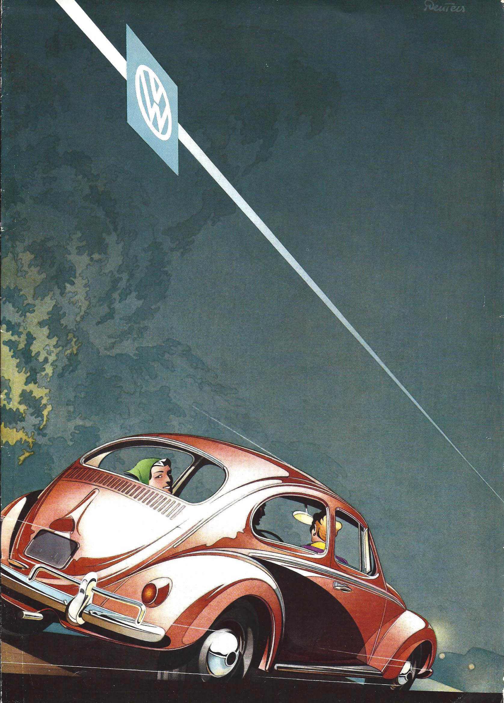 Volkswagen Beetle - Sales Brochure Cover (1958-59): Graphic by Bernd Reuters